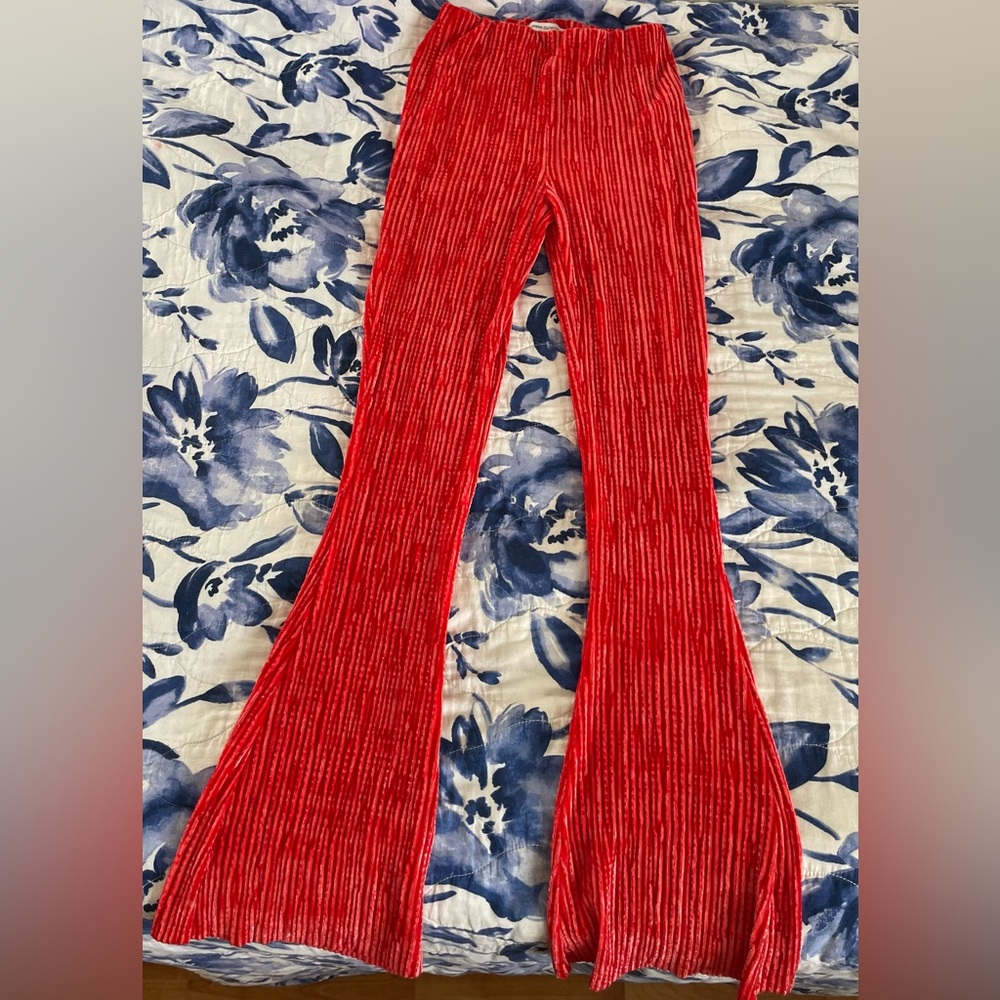 Urban outfitters red corduroy stretchy flare pants